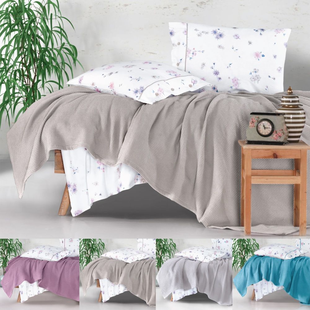 Colcha Piqué Multiusos Nido Abeja...