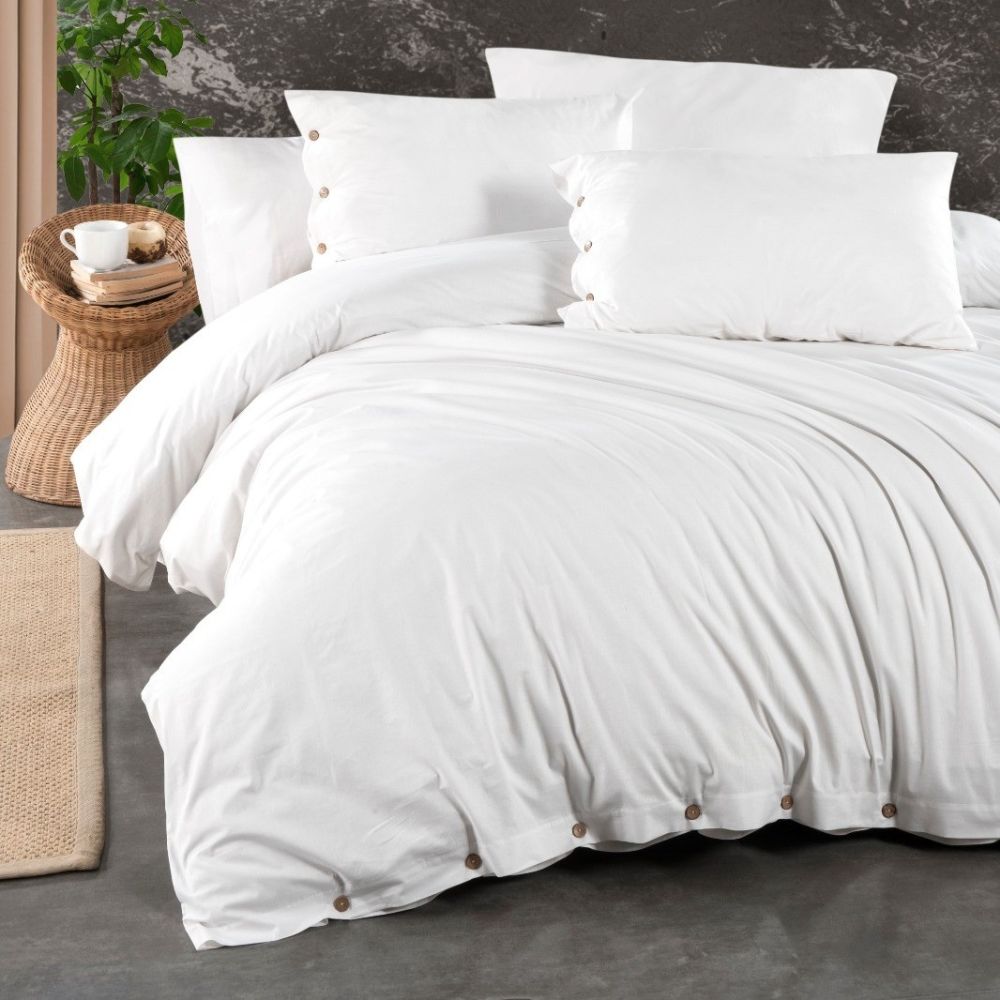 Funda Nórdica Blanca Algodón Turco...