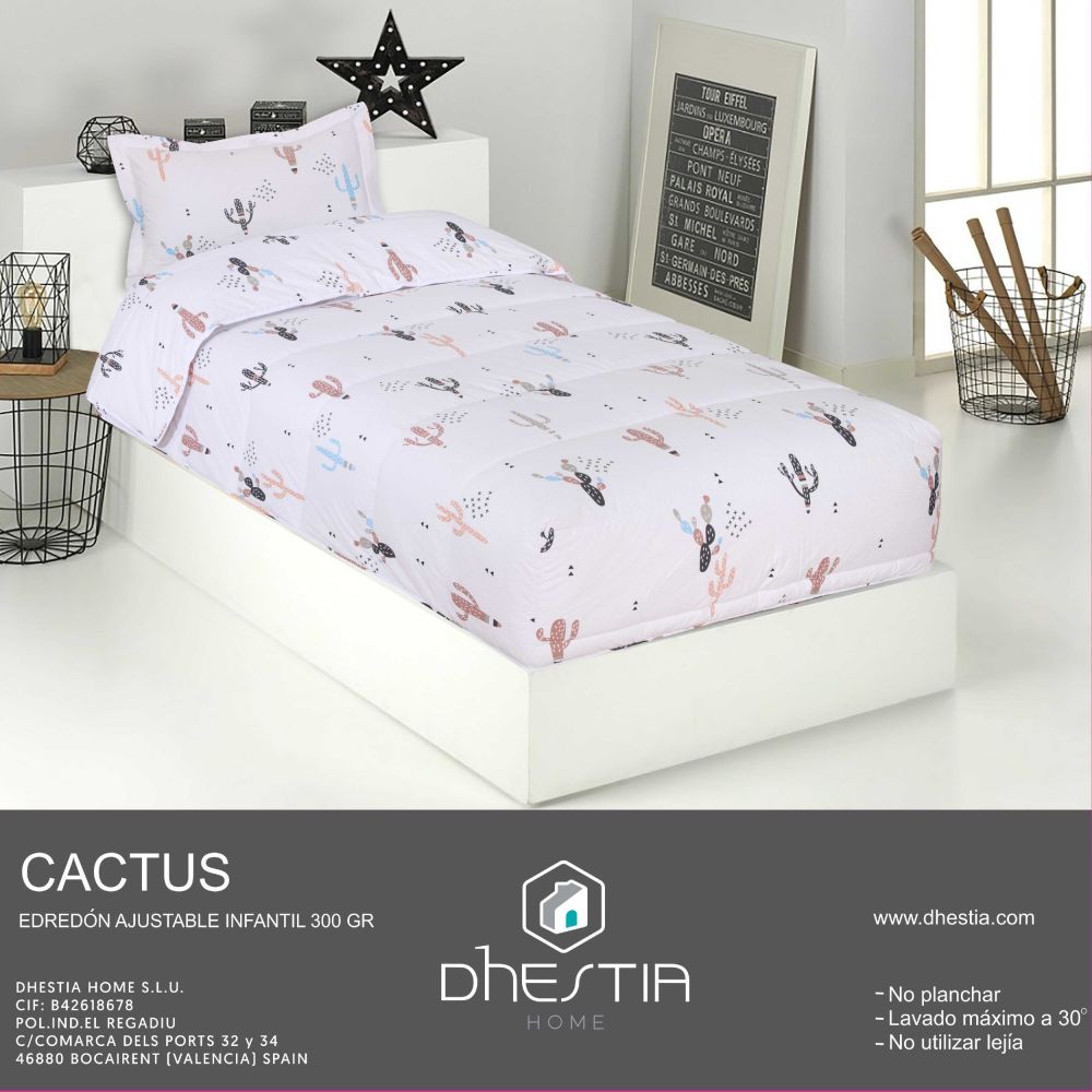 Edredón Ajustable Cama Infantil Cactus