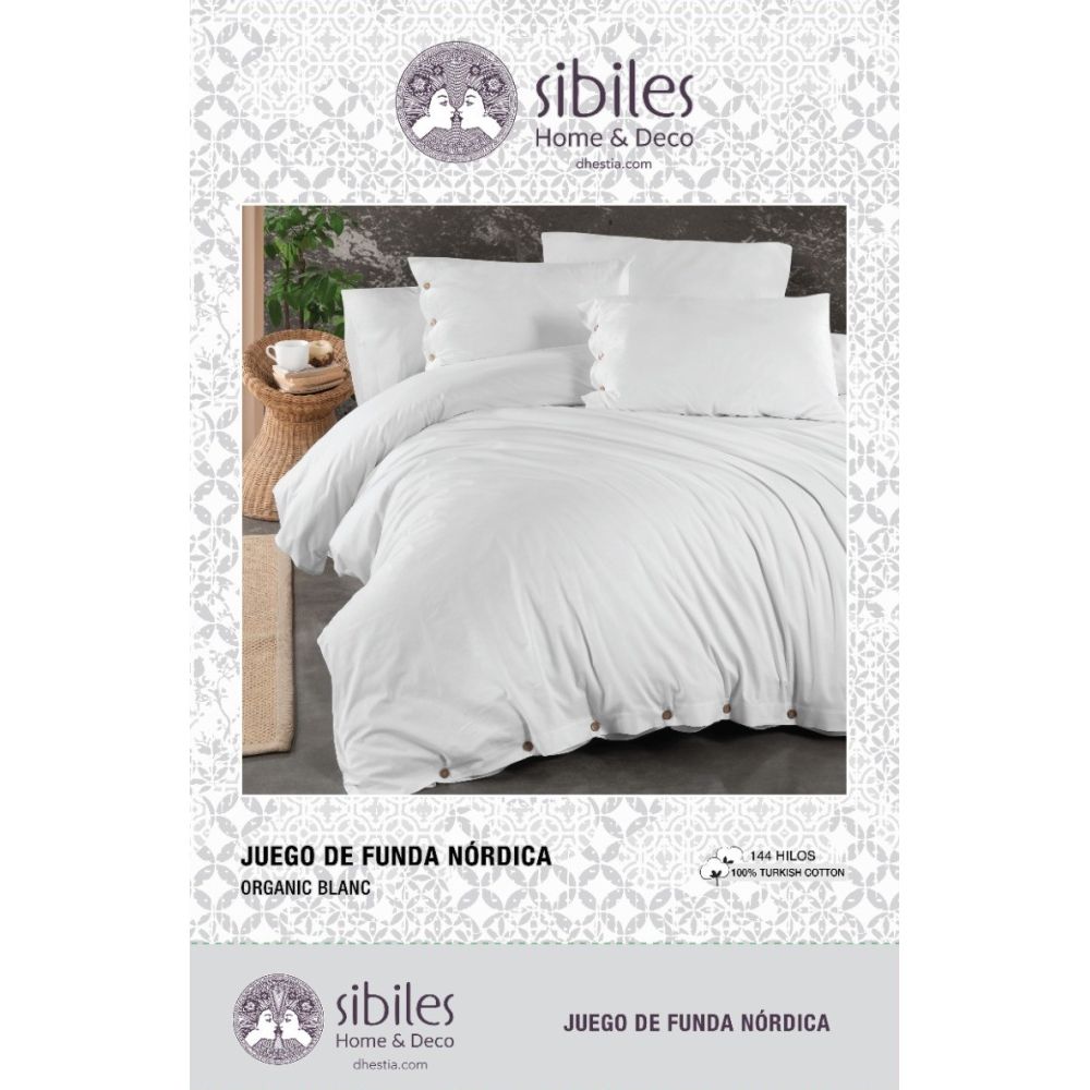 Funda Nórdica Blanca Algodón Turco...