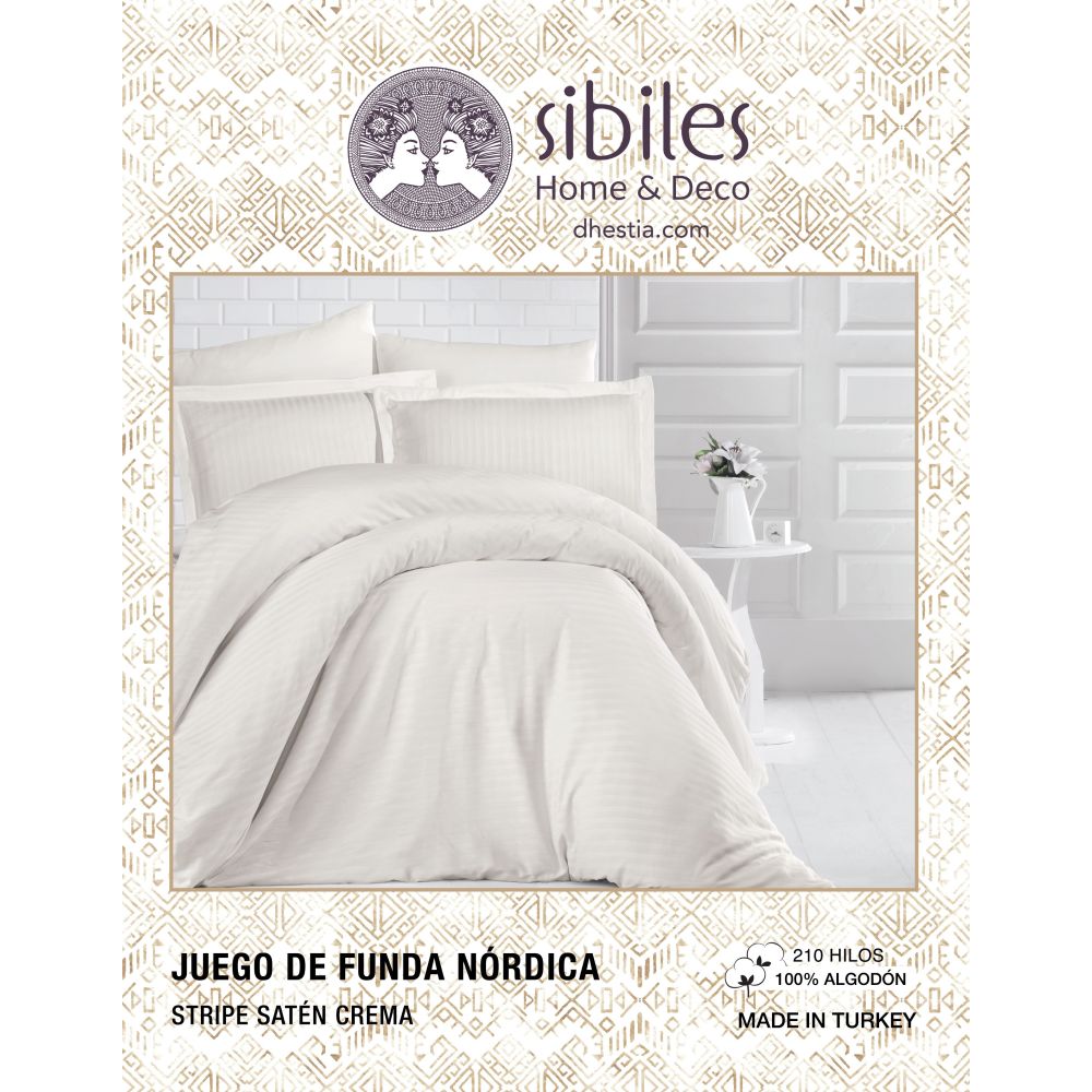 Juego Funda Nórdica Stripe Satén 210...