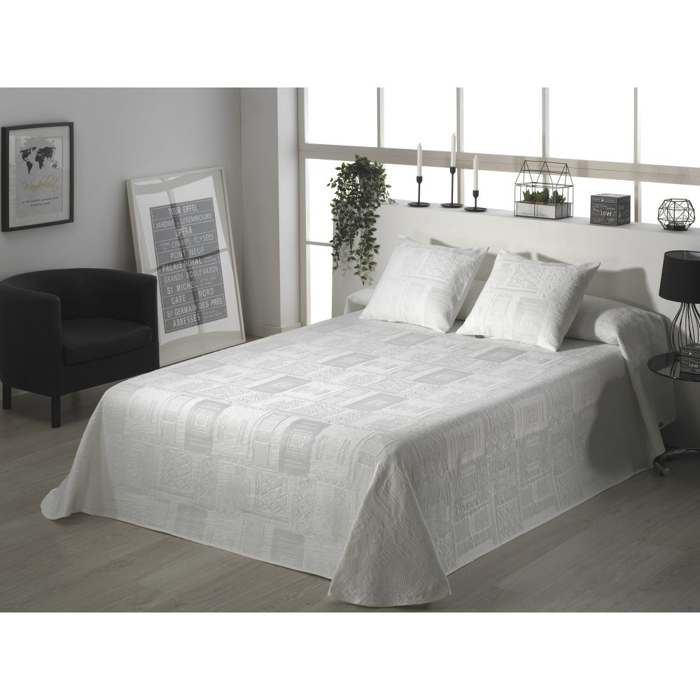 Colcha Piqué Blanca Cama Hotel Delta 22