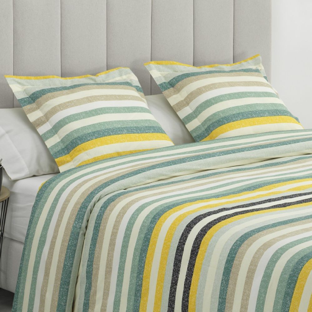 Funda Nórdica a Rayas con Cojines...