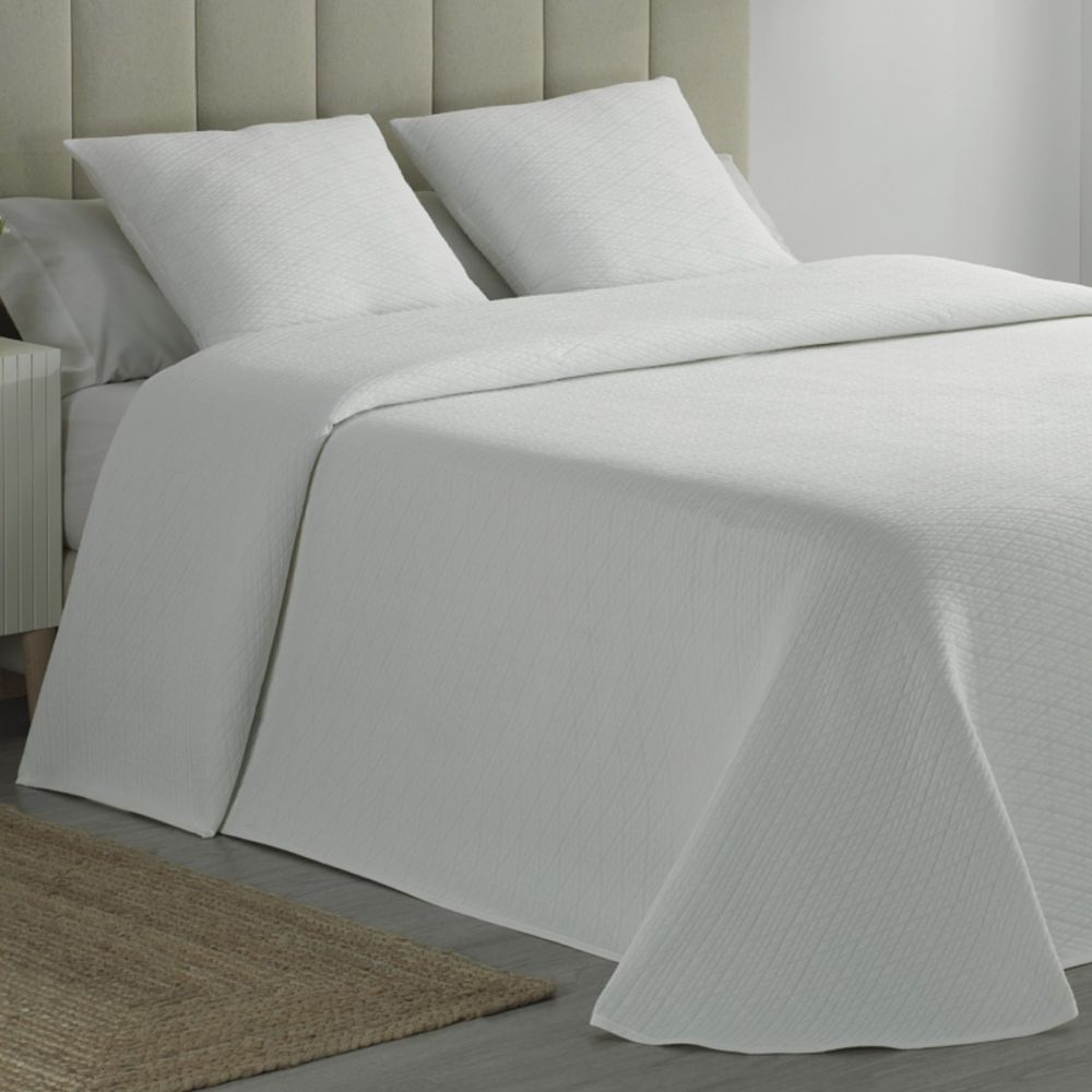 Colcha Piqué Rombos Blanca Calidad...