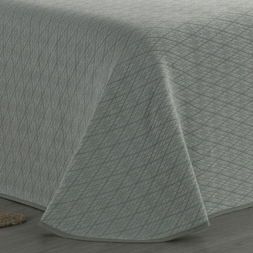 Colcha Piqué Rombos Gris Calidad...